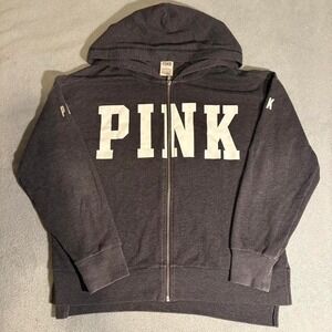 Grey Victoria's Secret PINK zip‎ up hoodie